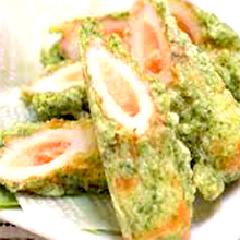 Tube-shaped fish paste tempura