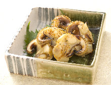 Grilled squid tentacles