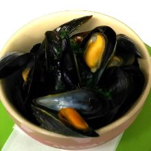 Mussels steamed in wine