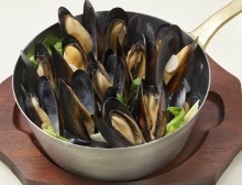 Mussels steamed in wine