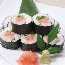 Negi toro (minced tuna with green onions) sushi rolls