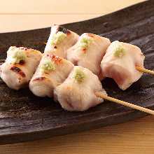 Chicken tenderloin skewer with wasabi