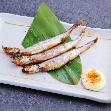 Seared shishamo smelt