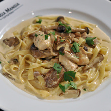 Pasta with mushroom cream sauce