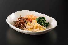 Assorted namul Assorted namul