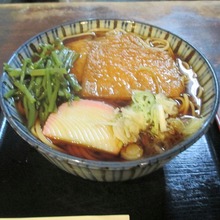 Buckwheat noodles with sweet fried tofu