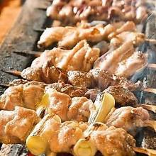 Assorted grilled chicken skewers, 2 kinds