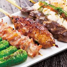 Assorted grilled skewers