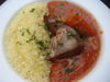 Special lunch - lamb cooked in tomato sauce, served with couscous