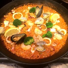 Seafood paella