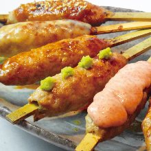 Assorted grilled skewers