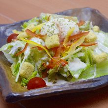 Caesar salad with slow-poached egg