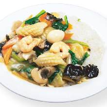Chop suey rice bowl