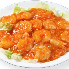 Stir-fried shrimp in chili sauce