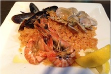 Seafood paella