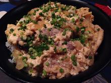 Sukiyaki hotpot beef and vegetable rice bowl