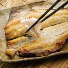 Salted and grilled Atka mackerel