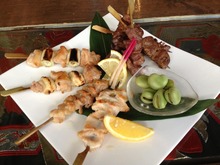 Assorted grilled skewers