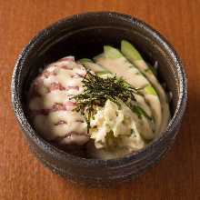 Negi toro (tuna paste with scallions) and avacado tofu