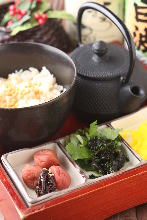 Ume chazuke (plum and rice with tea)