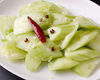 Chilled cucumber with garlic sauce