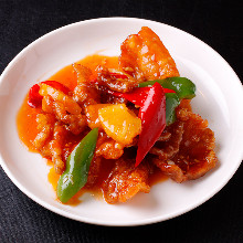 Sweet and sour pork with black vinegar