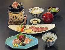 Stone-cooked Wagyu beef set meal "HASHIDATE"