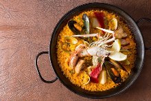 Seafood paella