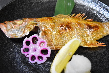 Salt roasted rosy seabass