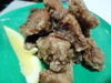 Flavored deep fried cheek meat