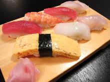 Assorted nigiri sushi, 7 kinds