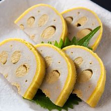 Mustard-stuffed lotus roots