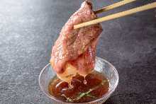 thin sliced kobe beef rean meat
