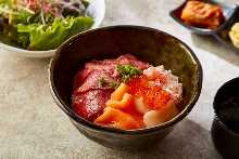 Seared KOBE BEEF and Seafood rice ball Lunch