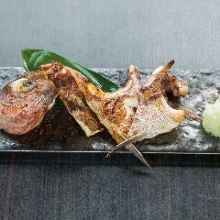 Grilled fish head