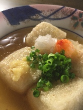 Deep-fried tofu in broth