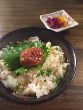 Ume chazuke (plum and rice with tea)