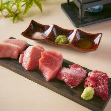 Assorted tuna sashimi