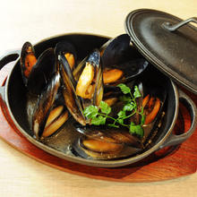 Mussels steamed in wine
