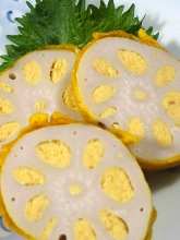 Mustard-stuffed lotus roots