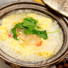 Crab rice soup