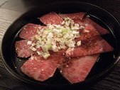 Grilled wagyu kalbi and green onion