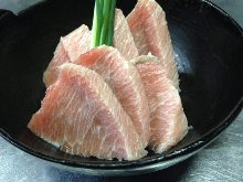 Premium fatty tuna and Japanese leek steak