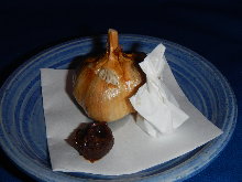 Fried whole garlic