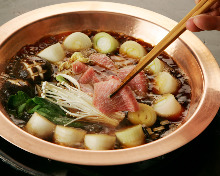 Tuna and green onions hotpot