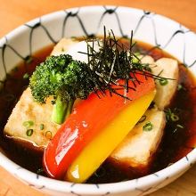 Deep-fried tofu in broth