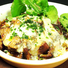 Cheese-stuffed hamburg steak