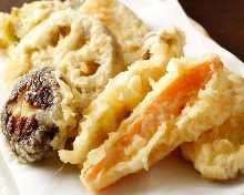 Seasonal vegetable tempura