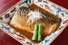 Simmered mackerel with miso