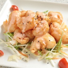 Stir-fried shrimp with mayonnaise